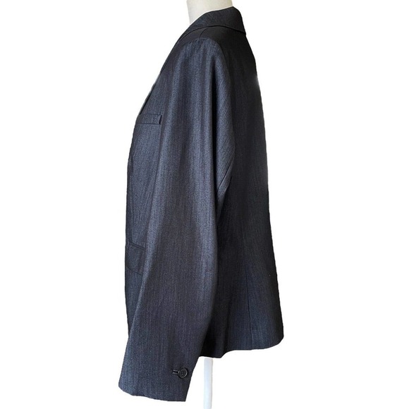 Anne Klein Women's Career Suit Blazer Jacket Charcoal Gray Lined Size 14W EUC - Picture 2 of 11